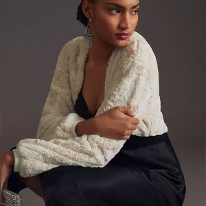 BNWT Maeve faux fur shrug